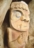 La estatuaria monumental elaborada en piedra por los agustinianos, es una de las ms logradas expresiones artsticas del mundo precolombino.